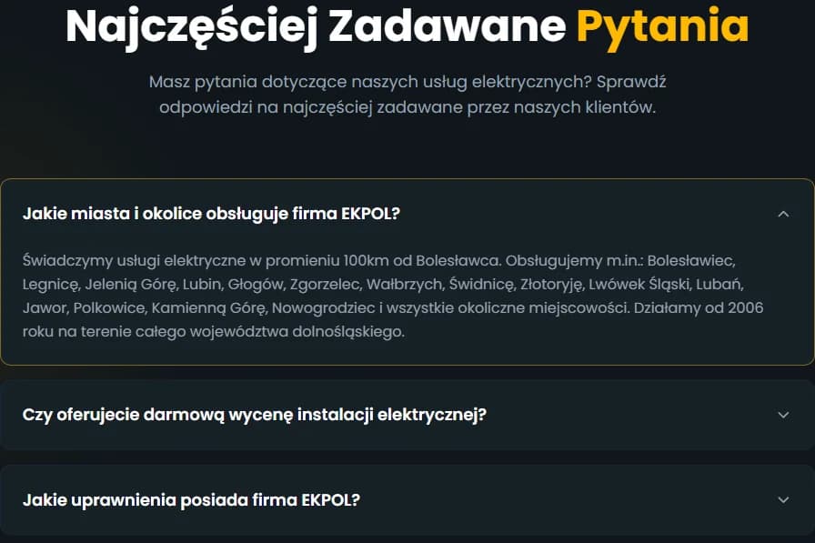 Widok sitemap.xml w całości — cztery typy adresów, żadnego /elektryk-[miasto] — EKPOL, realizacja Hex16
